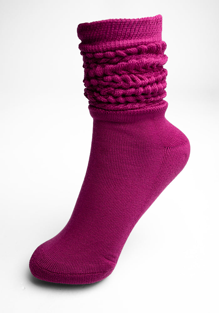Bright Pink Slouchy Boots Socks
