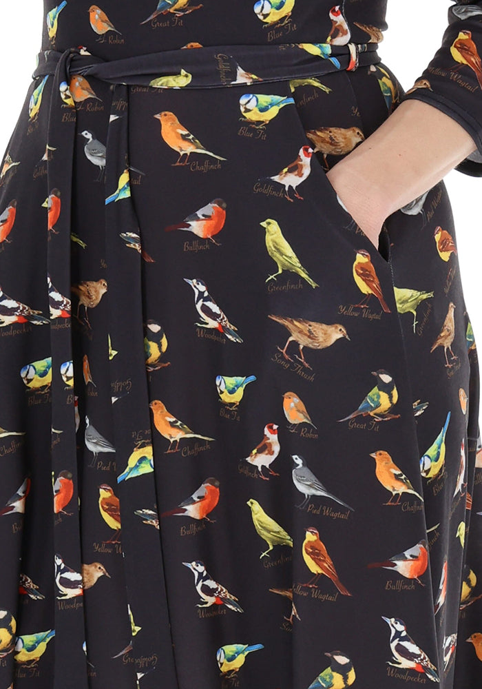 Sixth angle of Brioni Bird Print Jersey Midi Dress