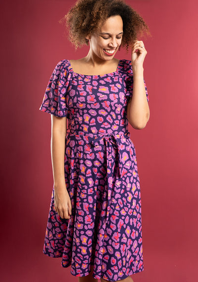 Britt Purple Animal Print Dress
