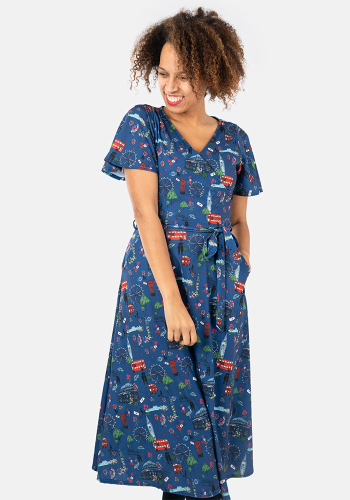 Bromley London Print Midi Dress