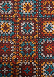 Bron Crochet Squares Print Tiered Hem Midaxi Dress