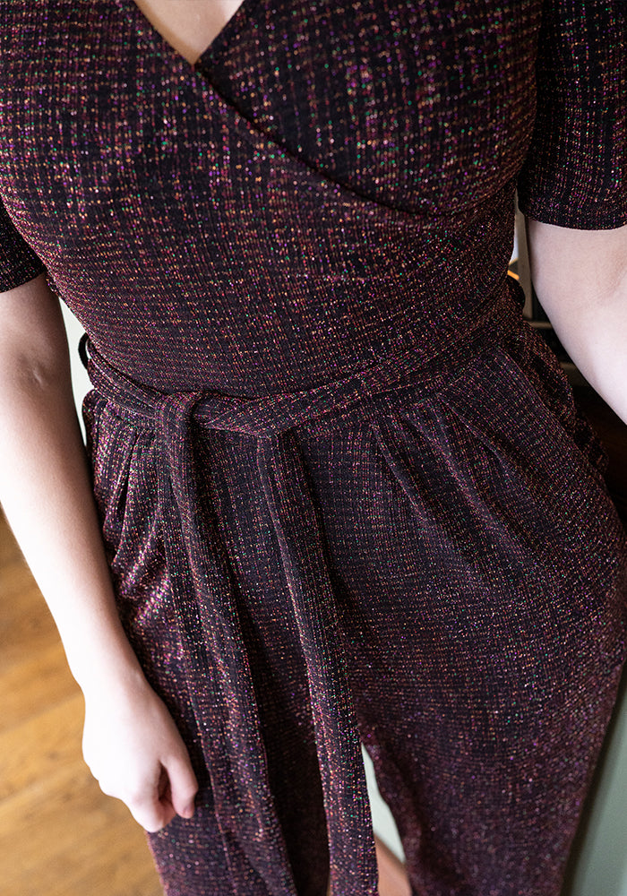 Fourth angle of Zia Sparkle Stripe Straight Leg Jumpsuit