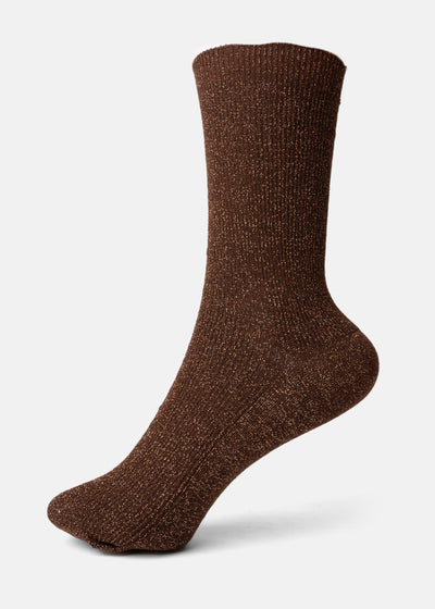 Brown Sparkle Socks