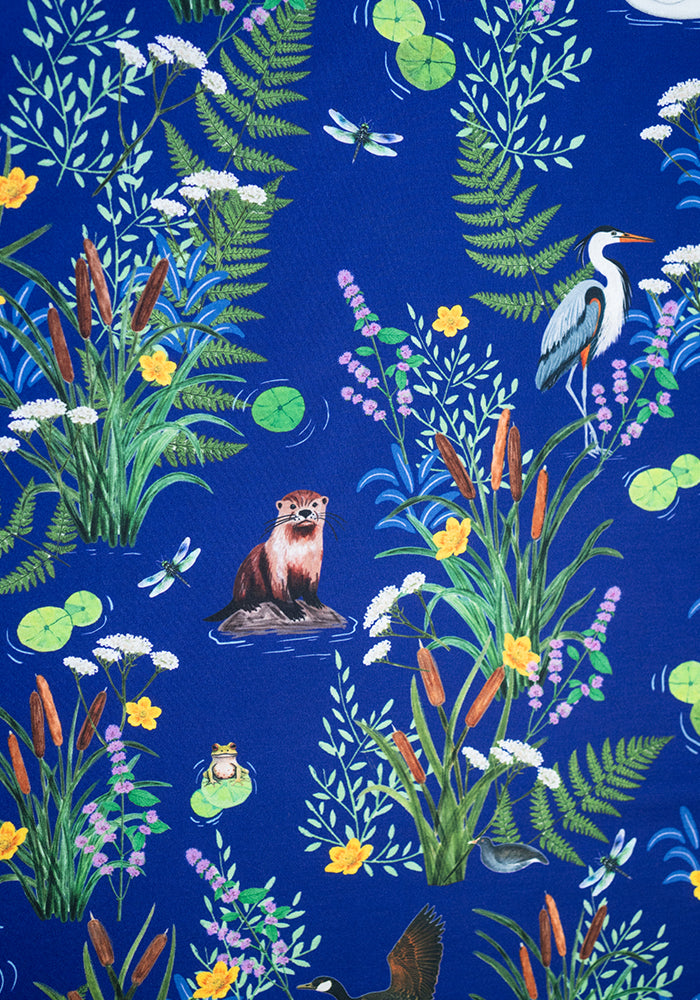Bryn Riverbank Wildlife Print Midi Dress