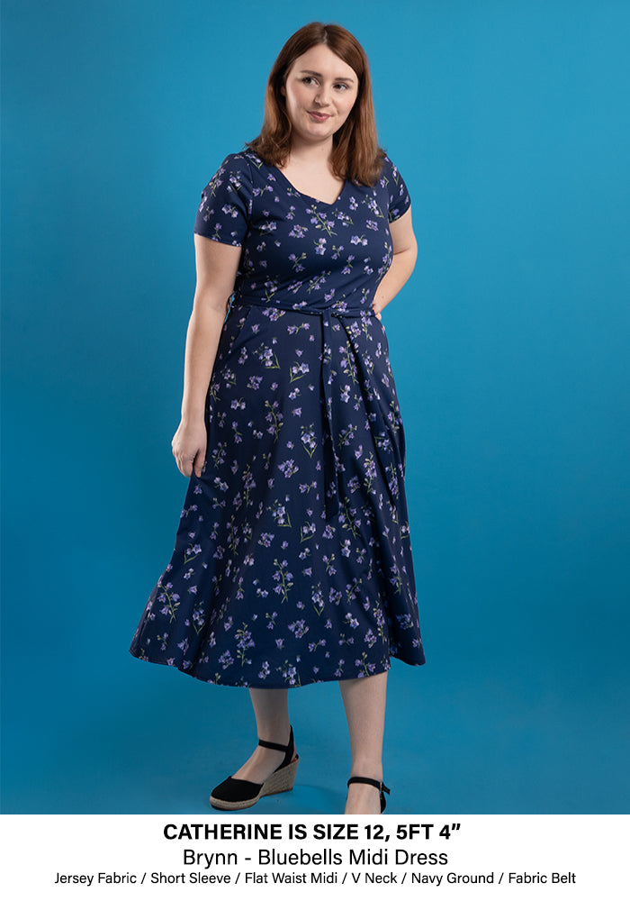 Brynn Bluebells Print Midi Dress