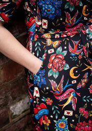Burchett Tattoos Print Midi Dress