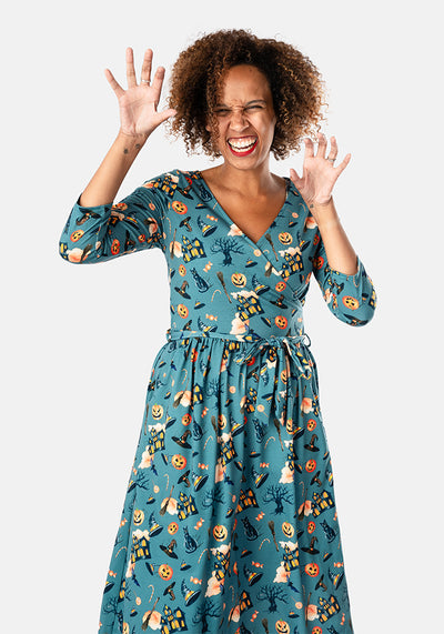 Burton Halloween Pumpkin Print Midi Dress