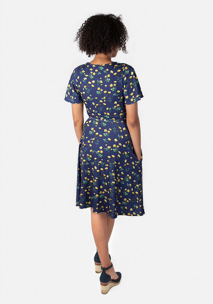 Laura Ann Navy Buttercup Print Dress