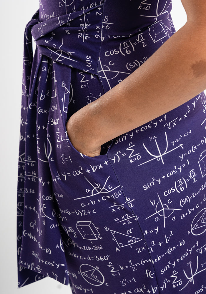 Byron Equations Print Tie Waist Dress