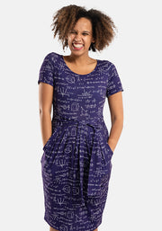 Byron Equations Print Tie Waist Dress