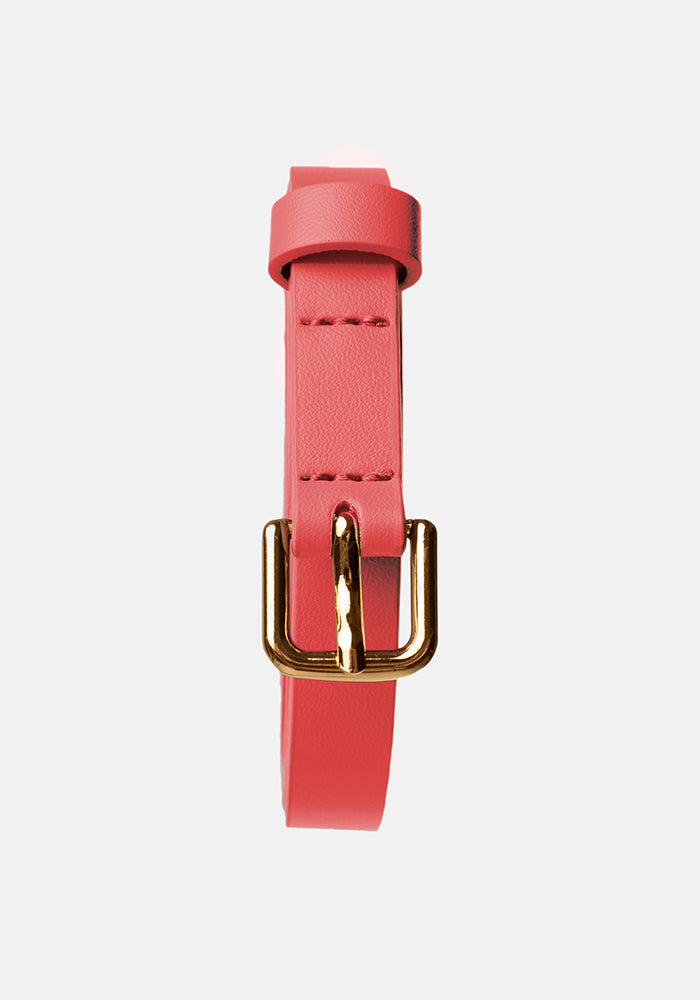 Front view of Coral Statement PU Belt