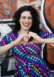 Cade Bright Heart Conversational Print Dress