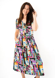Cadell Journal Scrap Book Print Midi Dress