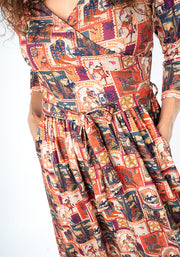 Cadence Wild West Print Midi Dress