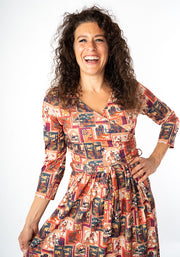 Cadence Wild West Print Midi Dress