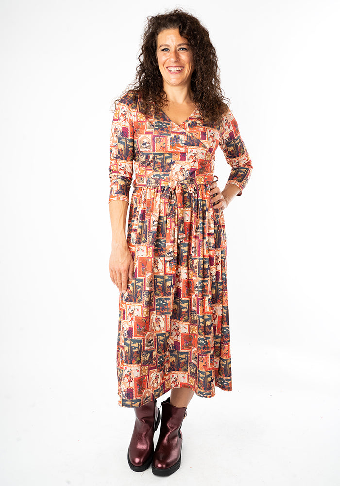 Ninth angle of Cadence Wild West Print Midi Dress
