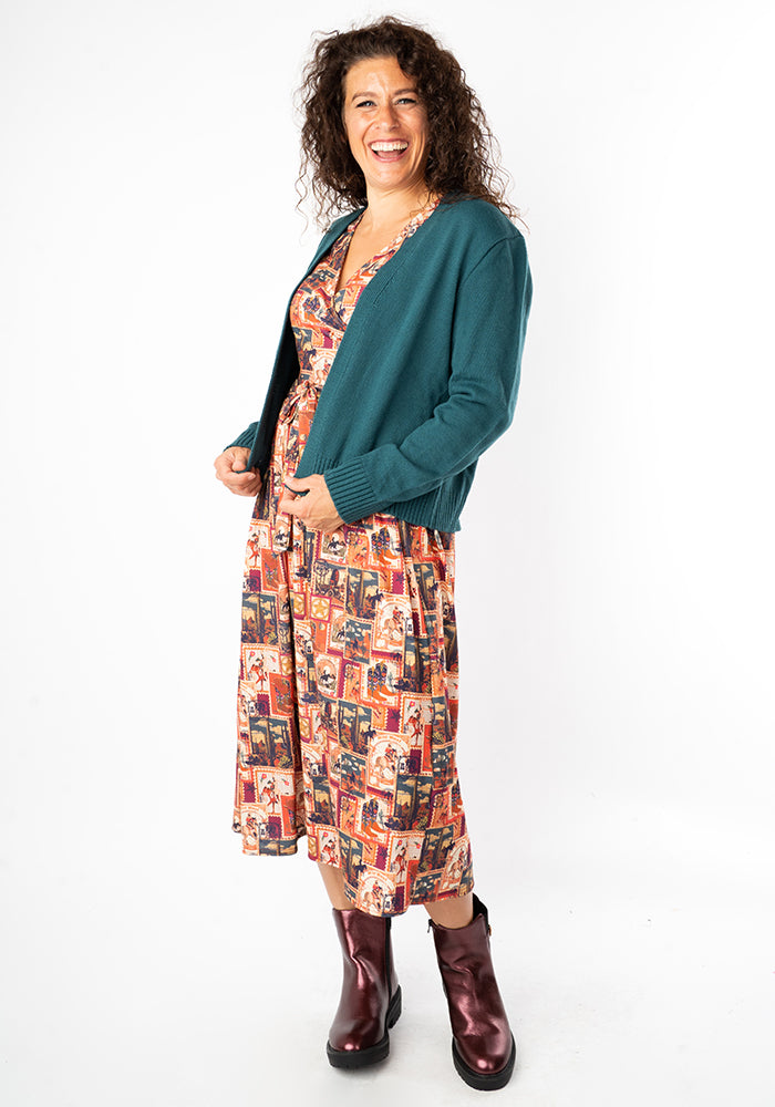Fourth angle of Cadence Wild West Print Midi Dress