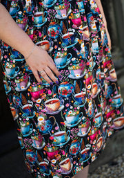 Caggie Tea Cup Print Midi Dress
