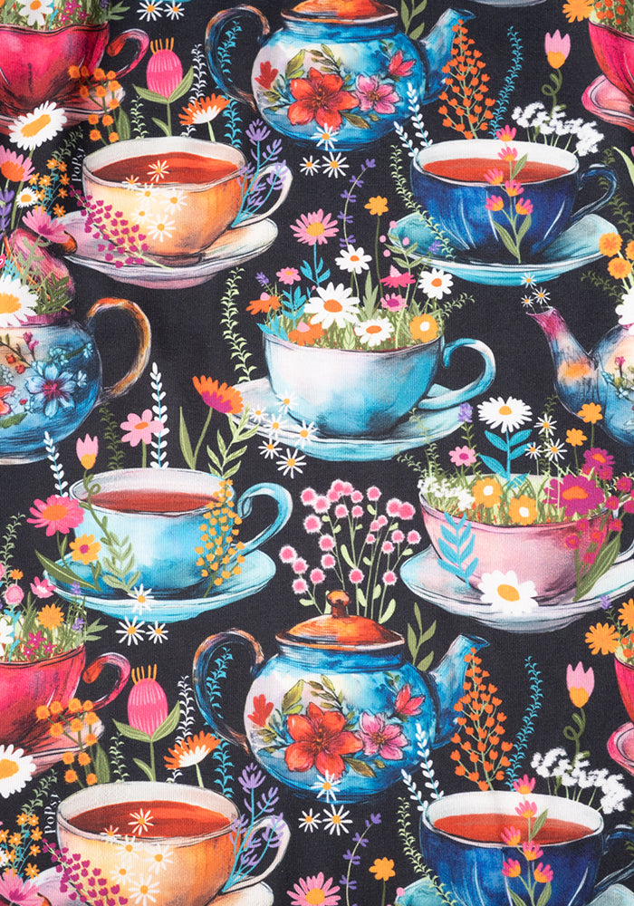 Caggie Tea Cup Print Midi Dress