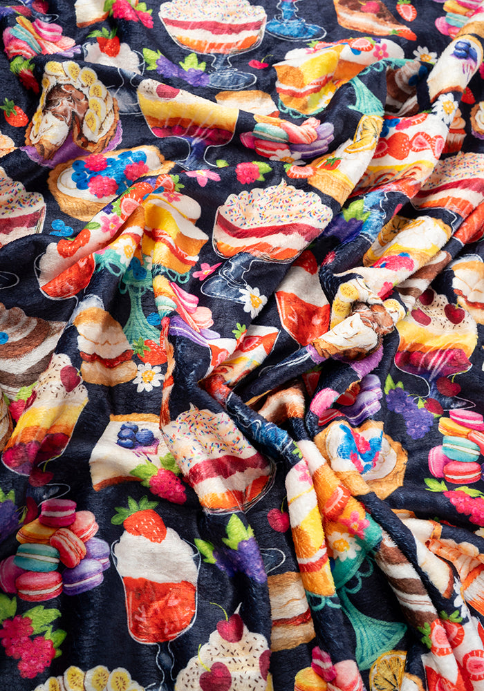 Seventh angle of Cake &amp; Desserts Print Pop-under Plush Blanket