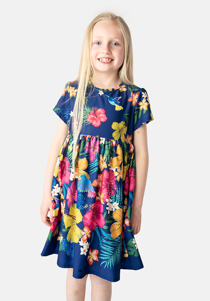 Children's Tropical Print Dress (Calipo)