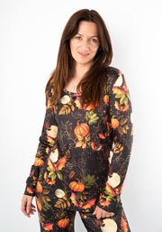 Calix Pumpkin & Bat Print Pyjama Set