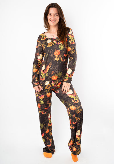 Calix Pumpkin & Bat Print Pyjama Set