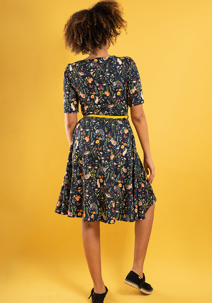 Calla Spring Meadow Animals Print Dress