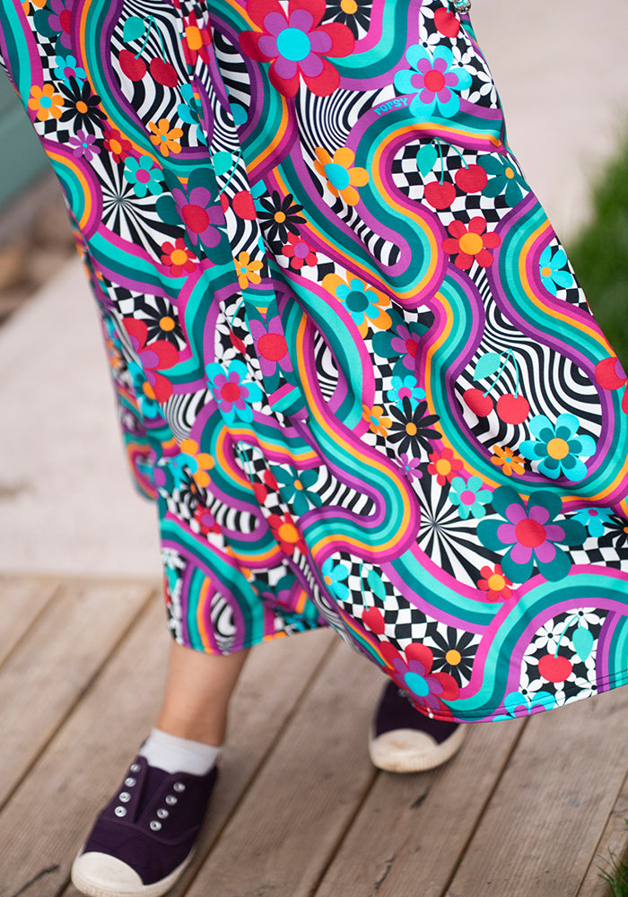 Fourth angle of Camden Groovy Hippy Print Jersey Midi Dress