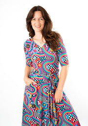 Camden Groovy Hippy Print Midi Dress