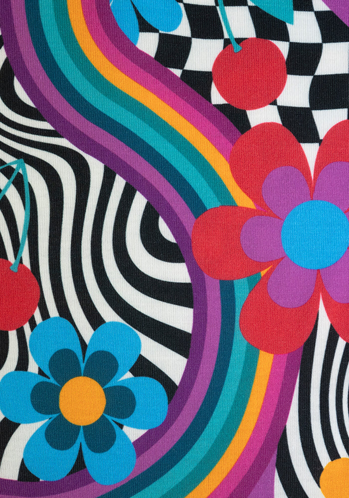 Second angle of Camden Groovy Hippy Print Jersey Midi Dress
