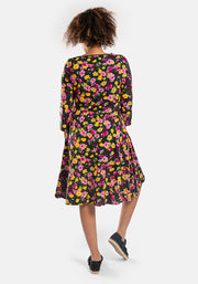 Cami Spring Floral Ditsy Print Cotton Trapeze Dress
