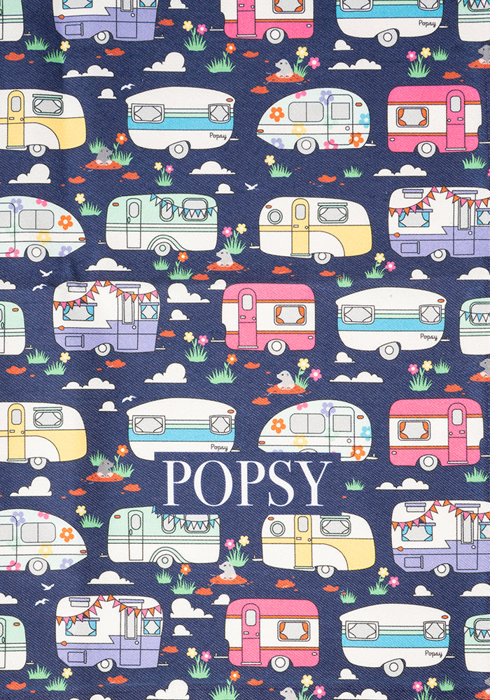 Second angle of Caravan Print Tea Towel