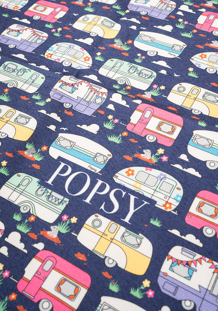 Fourth angle of Caravan Print Tea Towel