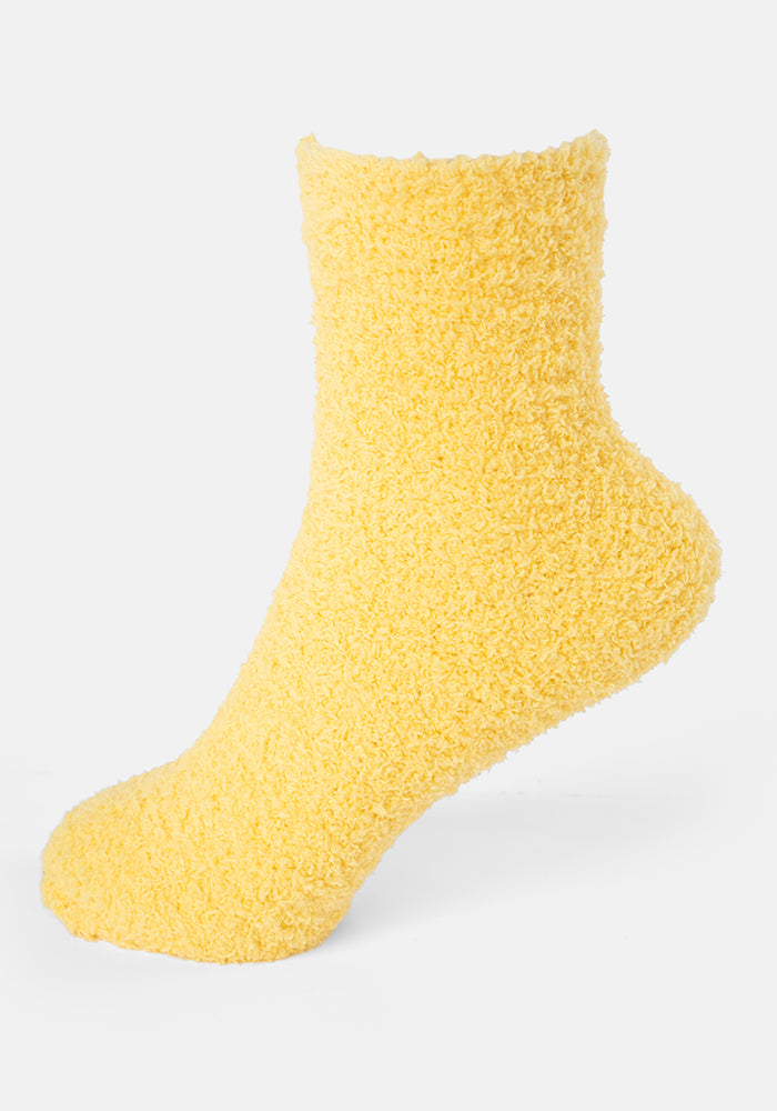 Fourth angle of Canary Yellow Fluffy Socks