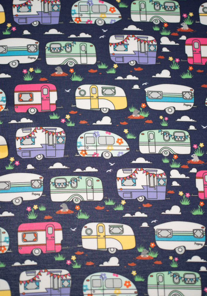 Second angle of Maeveline Vintage Caravan Print Jersey Dress