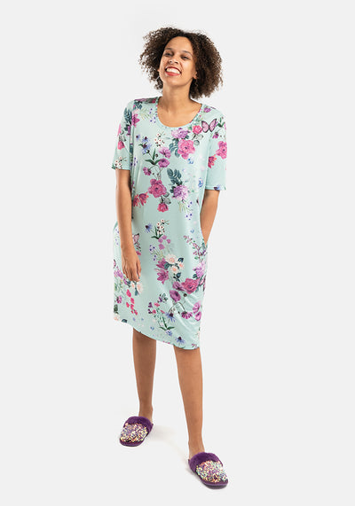 Carina Floral Butterflies Print Nightshirt