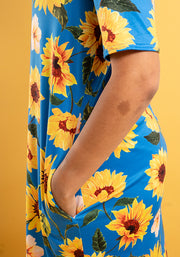 Carina Blue Sunflowers Print Nightshirt