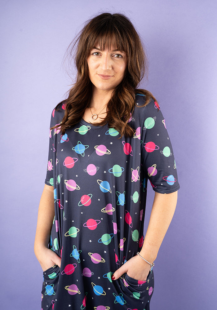 Carina Bright Planet Print Nightshirt