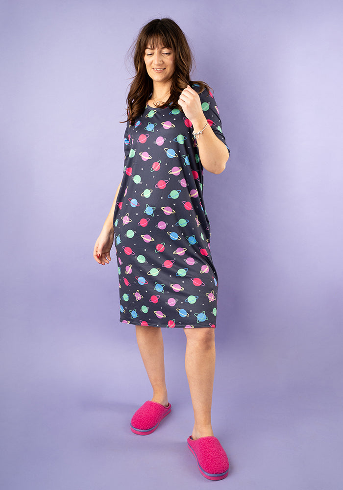 Carina Bright Planet Print Nightshirt