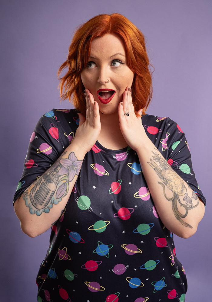Carina Bright Planet Print Nightshirt