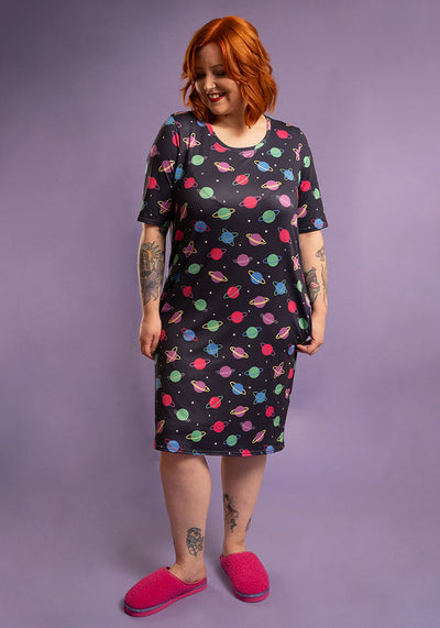 Carina Bright Planet Print Nightshirt