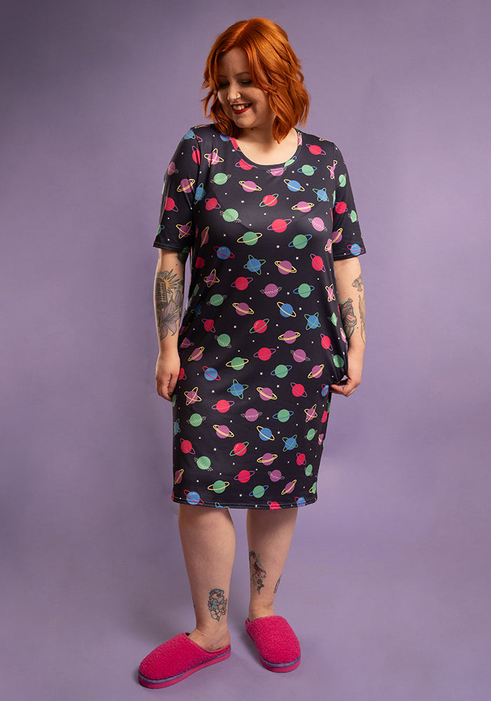 Carina Bright Planet Print Nightshirt