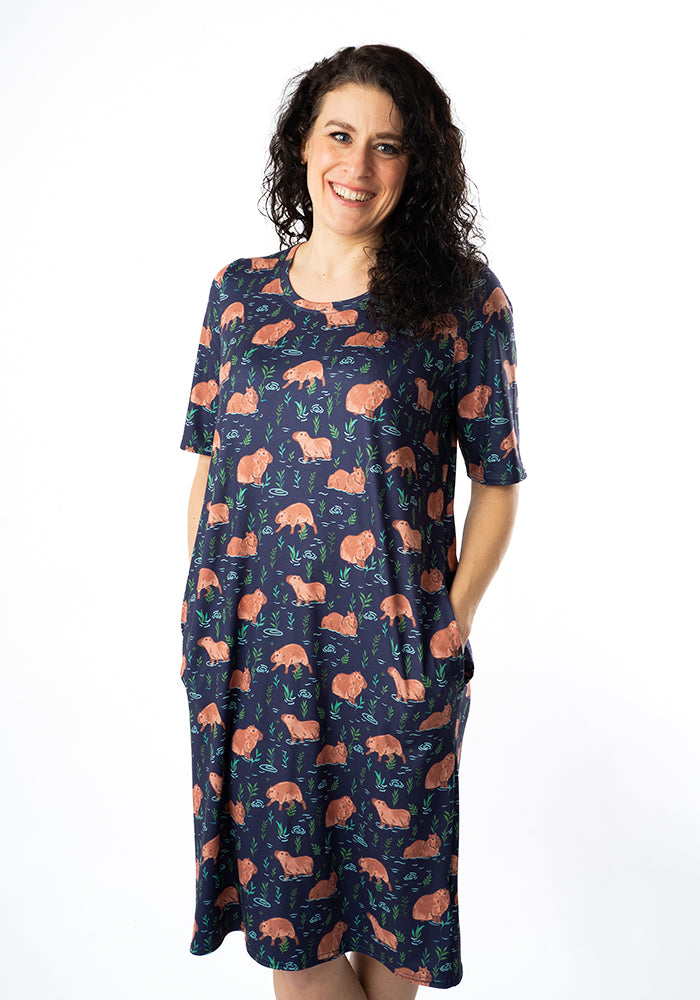 Fifth angle of Carina Capybara Print Night Shirt, carina Capybara Print Night Shirt Meet your new favourite nightie.