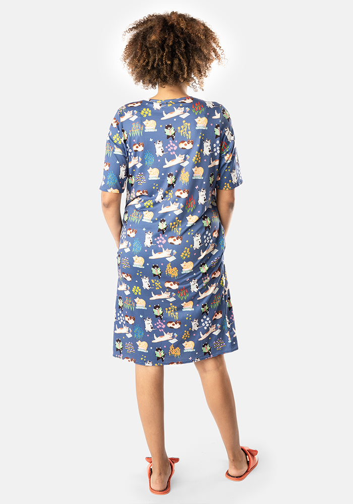 Carina Cats Print Nightshirt