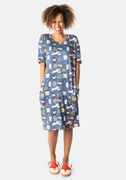 Carina Cats Print Nightshirt