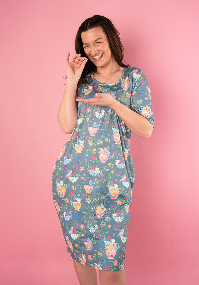 Carina Floral Tea Cup Print Nightshirt
