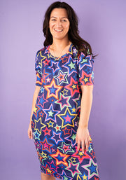 Carina Navy Starburst Print Nightshirt