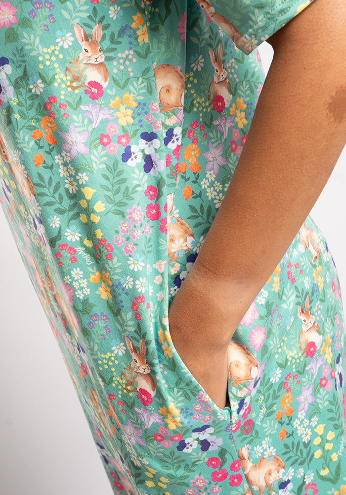 Carina Rabbit Garden Print Nightshirt