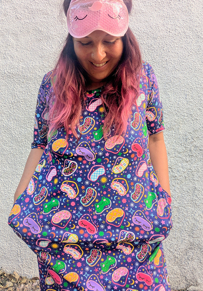 Carina Sleep Mask Print Nightshirt